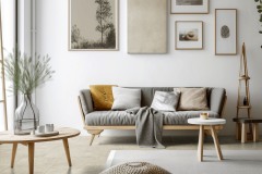modern living room with fireplace